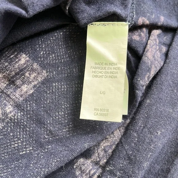 Lucky Brand tie waist sleeveless top blue / grey print sz large - Picture 8 of 12